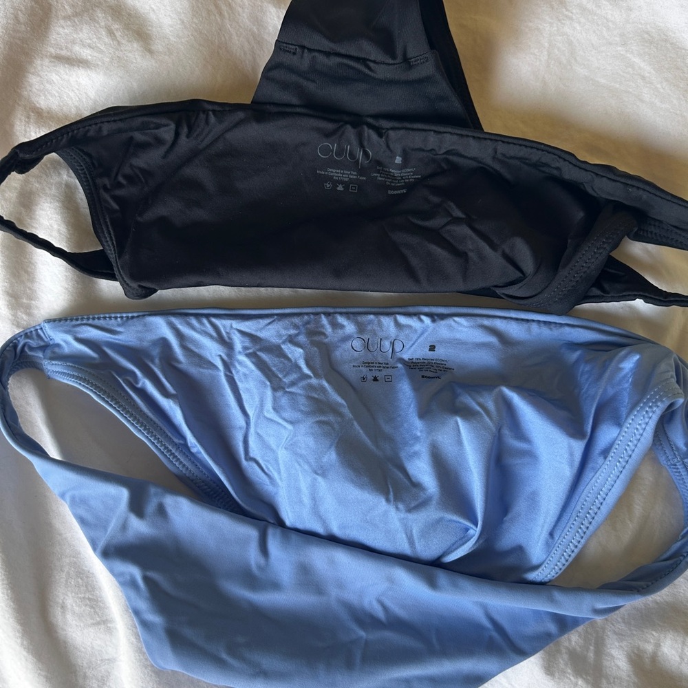 CUUP Women's Bikini Bottoms in Black and Light Blue - Picture 4 of 4